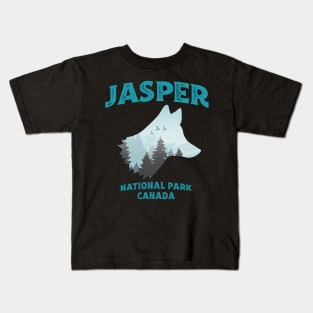 Jasper National Park Gray Fox Vintage Look Kids T-Shirt